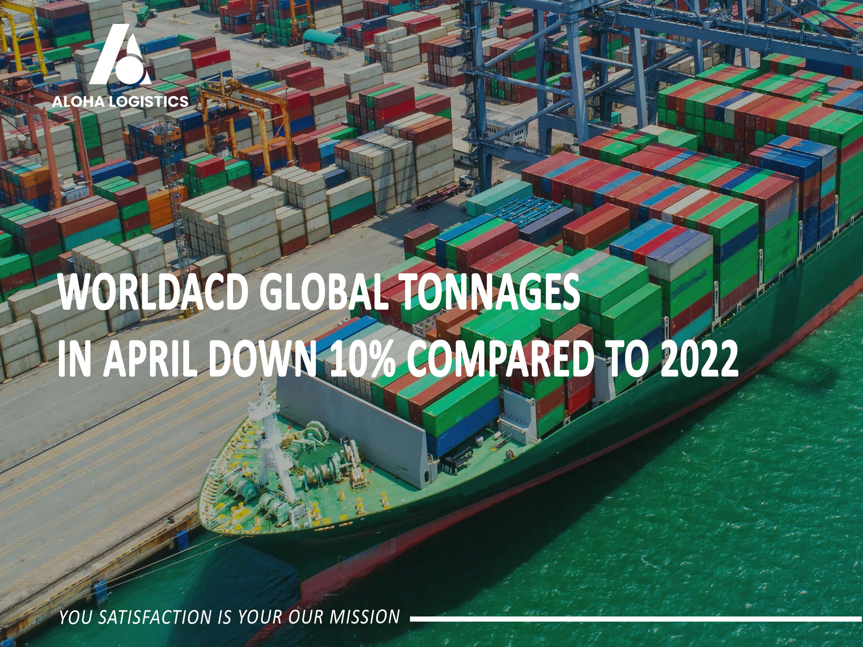 WORLDACD GLOBAL TONNAGES IN APRIL DOWN 10% COMPARED TO 2022 - ALOHA LOGISTICS 