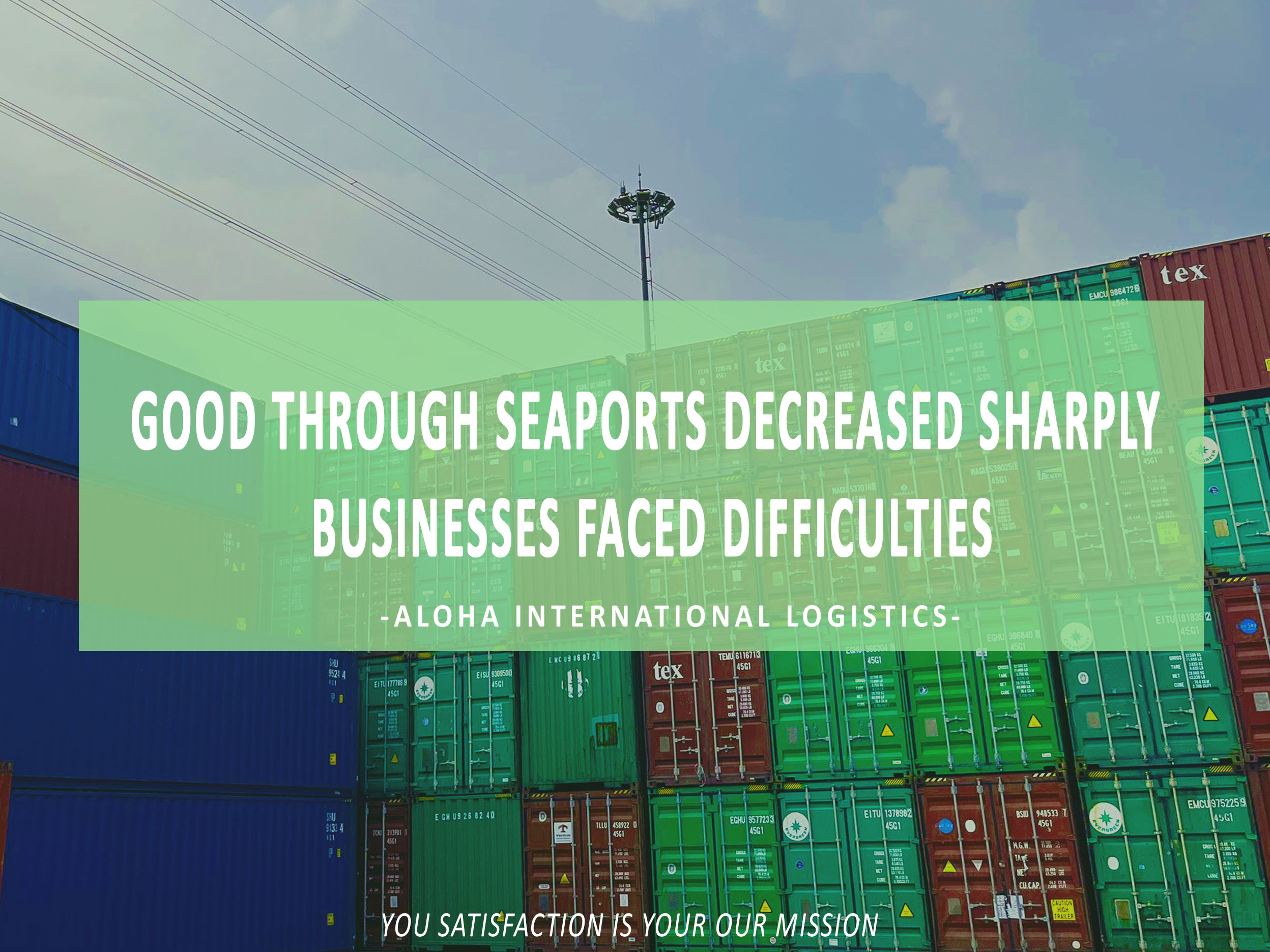 GOOD THROUGH SEAPORTS DECREASED SHARPLY, BUSINESSES FACED DIFFICULTIES